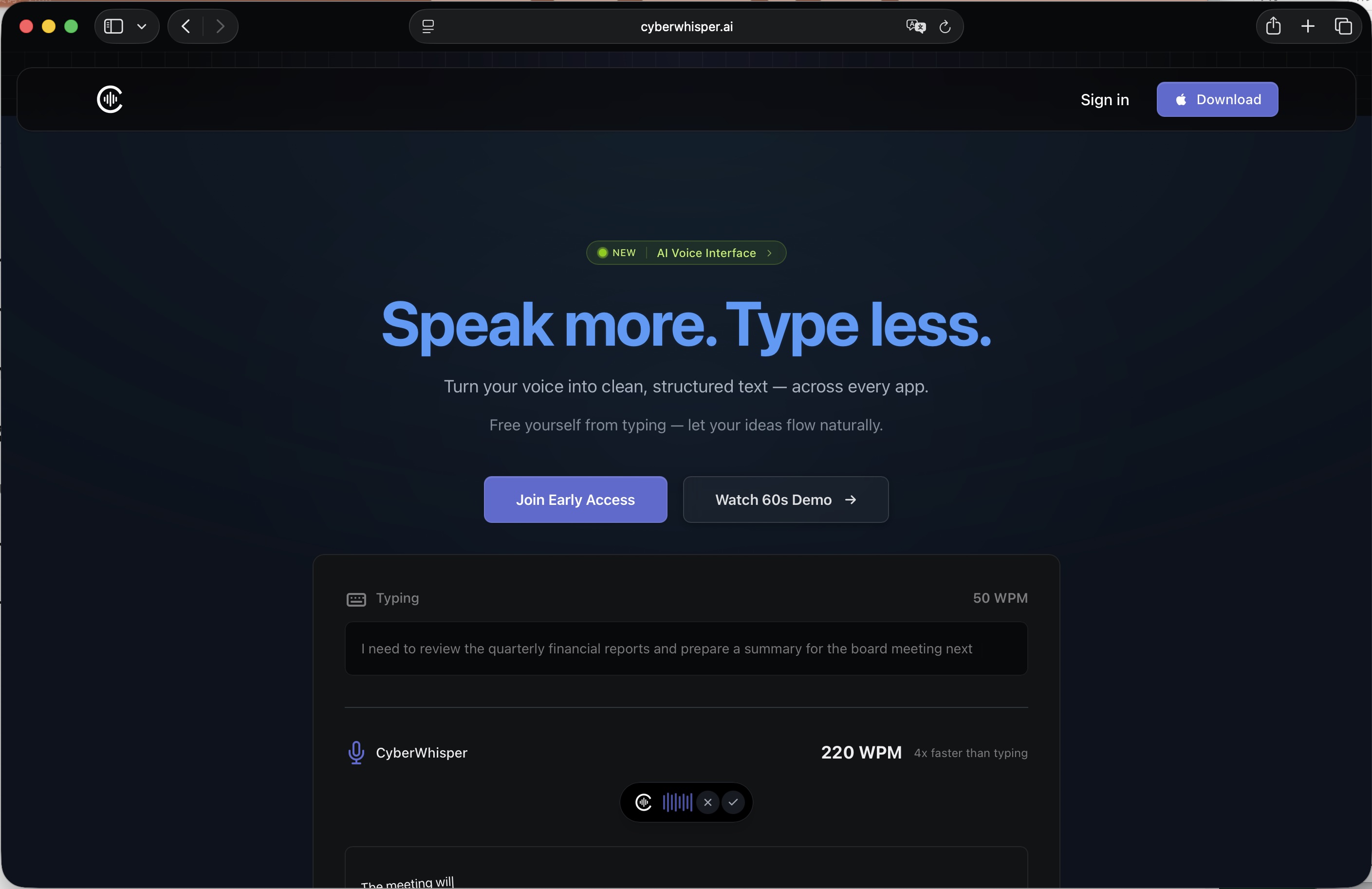 CyberWhisper Screenshot